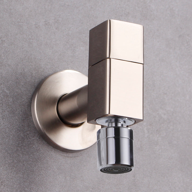 Contemporary Wall Mounted Bathroom Faucet Knob Handle Solid Brass Circular Faucet Brushed Brass Square Clearhalo 'Bathroom Remodel & Bathroom Fixtures' 'Bathroom Sink Faucets' 'Bathroom Sinks & Faucet Components' 'bathroom_sink_faucets' 'Home Improvement' 'home_improvement' 'home_improvement_bathroom_sink_faucets' 6416962