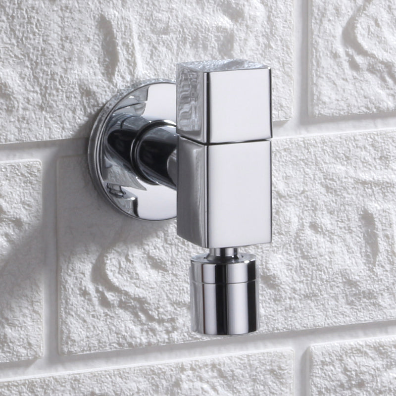 Contemporary Wall Mounted Bathroom Faucet Knob Handle Solid Brass Circular Faucet Chrome Square Clearhalo 'Bathroom Remodel & Bathroom Fixtures' 'Bathroom Sink Faucets' 'Bathroom Sinks & Faucet Components' 'bathroom_sink_faucets' 'Home Improvement' 'home_improvement' 'home_improvement_bathroom_sink_faucets' 6416969