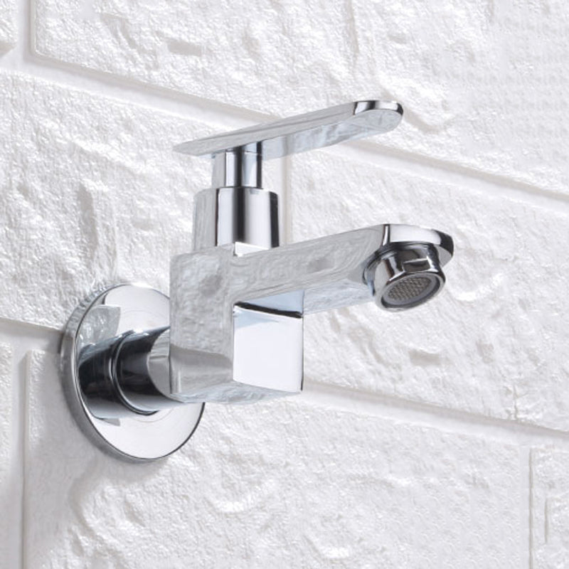 Contemporary Wall Mounted Bathroom Faucet Lever Handles Solid Brass Faucet Clearhalo 'Bathroom Remodel & Bathroom Fixtures' 'Bathroom Sink Faucets' 'Bathroom Sinks & Faucet Components' 'bathroom_sink_faucets' 'Home Improvement' 'home_improvement' 'home_improvement_bathroom_sink_faucets' 6416977