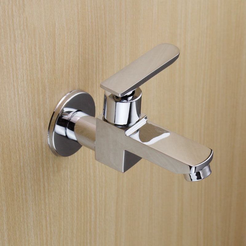 Contemporary Wall Mounted Bathroom Faucet Lever Handles Solid Brass Faucet Clearhalo 'Bathroom Remodel & Bathroom Fixtures' 'Bathroom Sink Faucets' 'Bathroom Sinks & Faucet Components' 'bathroom_sink_faucets' 'Home Improvement' 'home_improvement' 'home_improvement_bathroom_sink_faucets' 6416979