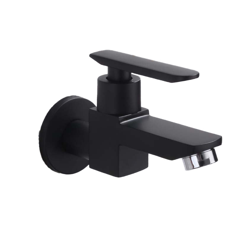 Contemporary Wall Mounted Bathroom Faucet Lever Handles Solid Brass Faucet Clearhalo 'Bathroom Remodel & Bathroom Fixtures' 'Bathroom Sink Faucets' 'Bathroom Sinks & Faucet Components' 'bathroom_sink_faucets' 'Home Improvement' 'home_improvement' 'home_improvement_bathroom_sink_faucets' 6416986
