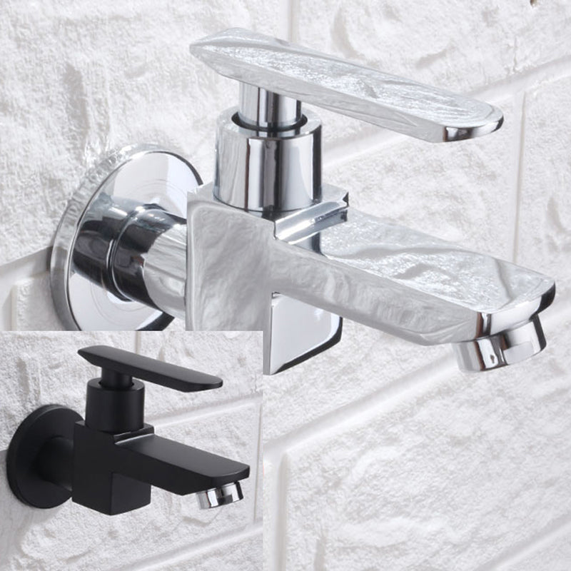 Contemporary Wall Mounted Bathroom Faucet Lever Handles Solid Brass Faucet Clearhalo 'Bathroom Remodel & Bathroom Fixtures' 'Bathroom Sink Faucets' 'Bathroom Sinks & Faucet Components' 'bathroom_sink_faucets' 'Home Improvement' 'home_improvement' 'home_improvement_bathroom_sink_faucets' 6416987