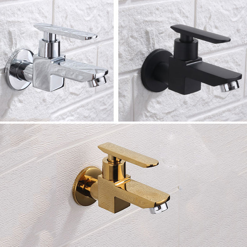 Contemporary Wall Mounted Bathroom Faucet Lever Handles Solid Brass Faucet Clearhalo 'Bathroom Remodel & Bathroom Fixtures' 'Bathroom Sink Faucets' 'Bathroom Sinks & Faucet Components' 'bathroom_sink_faucets' 'Home Improvement' 'home_improvement' 'home_improvement_bathroom_sink_faucets' 6416988
