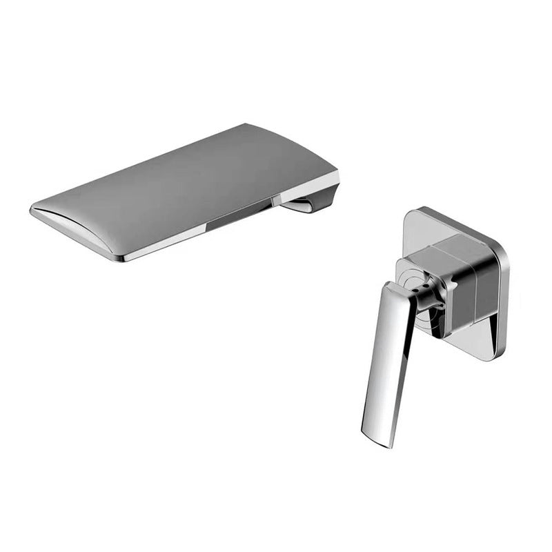 Wall Mounted Bathroom Faucets Glam Style Lever Handles Faucets Plata Clearhalo 'bathroom_sink_faucets' 'Conjunta de Baño y Conjunta de Grifo' 'Coronamiento de Baño y Dispositivo de Baño' 'Grifo del lavabo del baño' 'Hogar' 'home_improvement' 'home_improvement_bathroom_sink_faucets' 'Mejoras para el hogar' 6416997