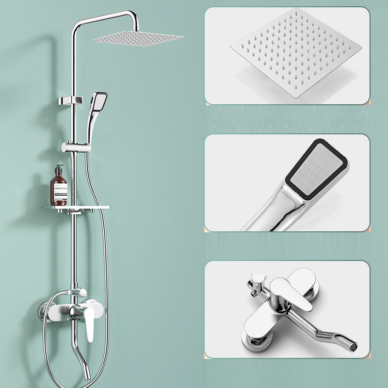 Modern Pressure Balanced Diverter Valve Shower Metal Shower Head Shower Faucet On Wall Square 3 Clearhalo 'Bathroom Remodel & Bathroom Fixtures' 'Home Improvement' 'home_improvement' 'home_improvement_shower_faucets' 'Shower Faucets & Systems' 'shower_faucets' 'Showers & Bathtubs Plumbing' 'Showers & Bathtubs' 6417144