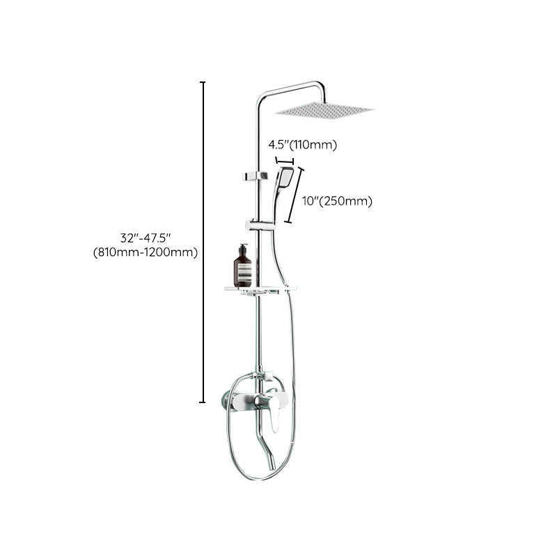 Modern Pressure Balanced Diverter Valve Shower Metal Shower Head Shower Faucet On Wall Clearhalo 'Bathroom Remodel & Bathroom Fixtures' 'Home Improvement' 'home_improvement' 'home_improvement_shower_faucets' 'Shower Faucets & Systems' 'shower_faucets' 'Showers & Bathtubs Plumbing' 'Showers & Bathtubs' 6417160