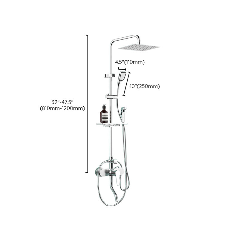 Modern Pressure Balanced Diverter Valve Shower Metal Shower Head Shower Faucet On Wall Clearhalo 'Bathroom Remodel & Bathroom Fixtures' 'Home Improvement' 'home_improvement' 'home_improvement_shower_faucets' 'Shower Faucets & Systems' 'shower_faucets' 'Showers & Bathtubs Plumbing' 'Showers & Bathtubs' 6417162