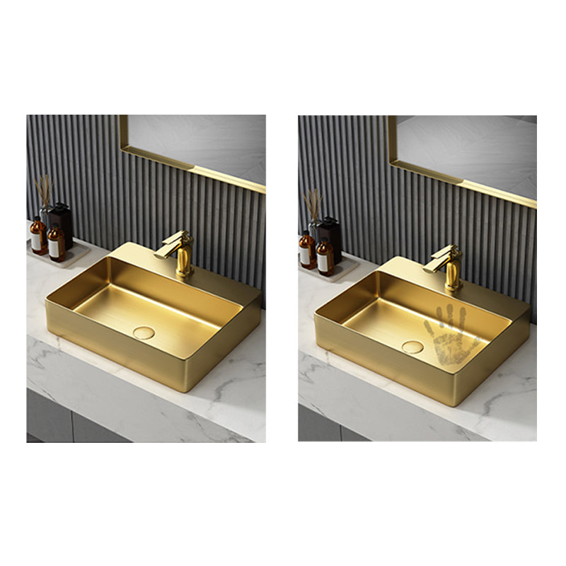 Modern Bathroom Sink Rectangular Bathroom Sink with Basin and Faucet Clearhalo 'Bathroom Remodel & Bathroom Fixtures' 'Bathroom Sinks & Faucet Components' 'Bathroom Sinks' 'bathroom_sink' 'Home Improvement' 'home_improvement' 'home_improvement_bathroom_sink' 6417406