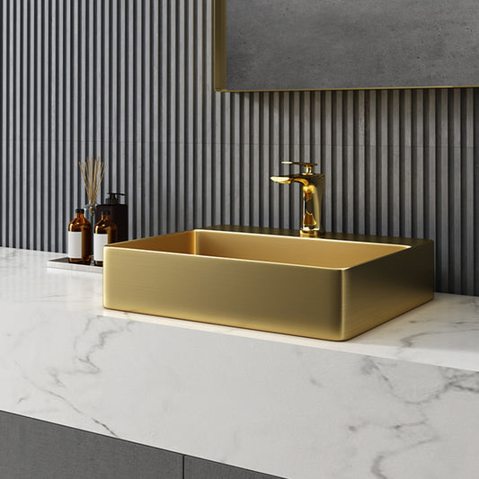 Modern Bathroom Sink Rectangular Bathroom Sink with Basin and Faucet Clearhalo 'Bathroom Remodel & Bathroom Fixtures' 'Bathroom Sinks & Faucet Components' 'Bathroom Sinks' 'bathroom_sink' 'Home Improvement' 'home_improvement' 'home_improvement_bathroom_sink' 6417410