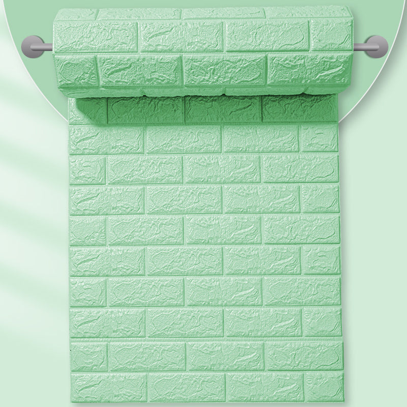 Modern Wall Ceiling Upholstered Self-Adhesive 3D Embossed Waterproof Wainscoting Green Clearhalo 'Flooring 'Home Improvement' 'home_improvement' 'home_improvement_wall_paneling' 'Wall Paneling' 'wall_paneling' 'Walls & Ceilings' Walls and Ceiling' 6417650