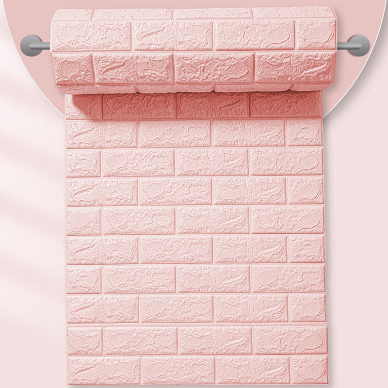 Modern Wall Ceiling Upholstered Self-Adhesive 3D Embossed Waterproof Wainscoting Pink Clearhalo 'Flooring 'Home Improvement' 'home_improvement' 'home_improvement_wall_paneling' 'Wall Paneling' 'wall_paneling' 'Walls & Ceilings' Walls and Ceiling' 6417656