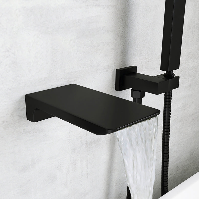 Modern Wall Mounted Metal Tub Filler Single Handle Bathroom Faucet Clearhalo 'Bathroom Remodel & Bathroom Fixtures' 'Bathtub Faucets' 'bathtub_faucets' 'Home Improvement' 'home_improvement' 'home_improvement_bathtub_faucets' 6417679