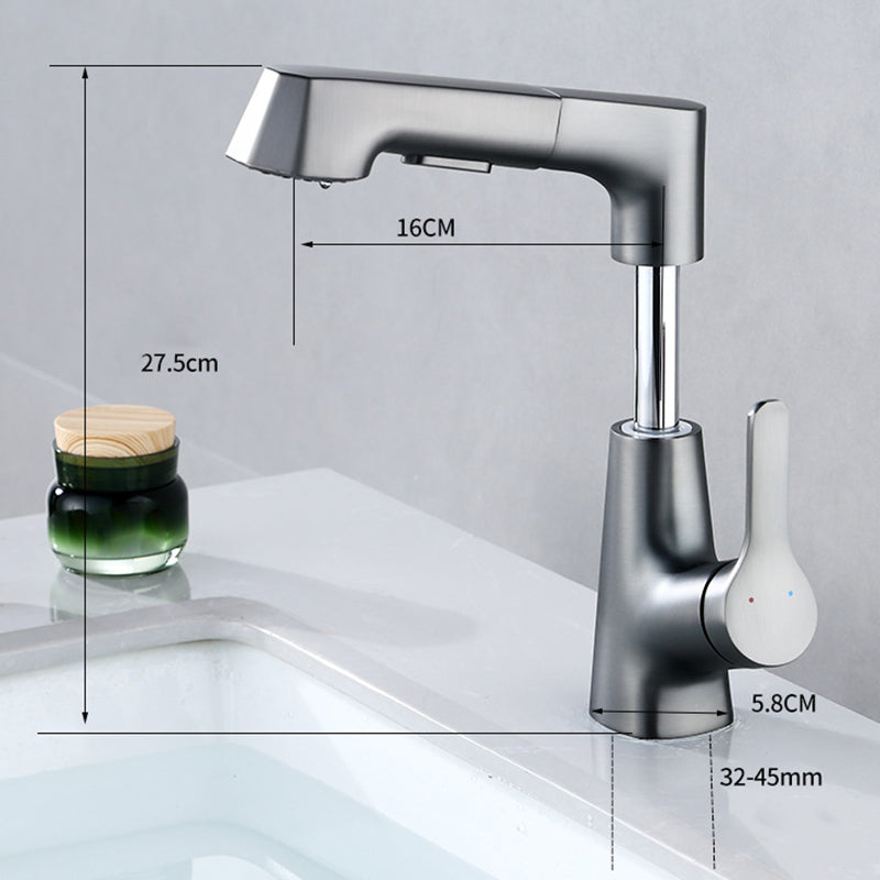 Modern Sink Faucet Solid Color Copper Centerset Bathroom Faucet Clearhalo 'Bathroom Remodel & Bathroom Fixtures' 'Bathroom Sink Faucets' 'Bathroom Sinks & Faucet Components' 'bathroom_sink_faucets' 'Home Improvement' 'home_improvement' 'home_improvement_bathroom_sink_faucets' 6423108