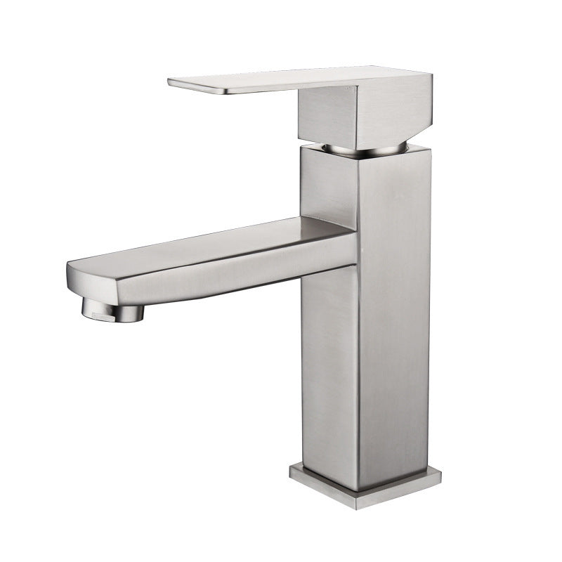 Basic Sink Faucet Plain Low Arc Metal Centerset Sink Faucet for Bathroom Clearhalo 'Bathroom Remodel & Bathroom Fixtures' 'Bathroom Sink Faucets' 'Bathroom Sinks & Faucet Components' 'bathroom_sink_faucets' 'Home Improvement' 'home_improvement' 'home_improvement_bathroom_sink_faucets' 6423132