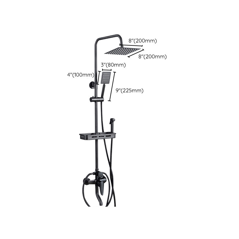 Adjustable Spray Pattern Shower Combo Metal Shower Faucet Arm Shower Head with Slide Bar Clearhalo 'Bathroom Remodel & Bathroom Fixtures' 'Home Improvement' 'home_improvement' 'home_improvement_shower_faucets' 'Shower Faucets & Systems' 'shower_faucets' 'Showers & Bathtubs Plumbing' 'Showers & Bathtubs' 6423344