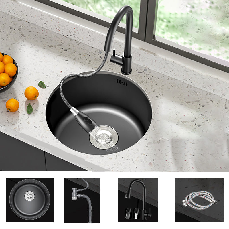 Round stainless steel sink best sale and drainer