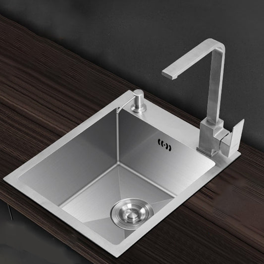 Modern Style Kitchen Sink Stainless Steel Dirt Resistant 1 Holes Drop-In Kitchen Sink Clearhalo 'Home Improvement' 'home_improvement' 'home_improvement_kitchen_sinks' 'Kitchen Remodel & Kitchen Fixtures' 'Kitchen Sinks & Faucet Components' 'Kitchen Sinks' 'kitchen_sinks' 6423363
