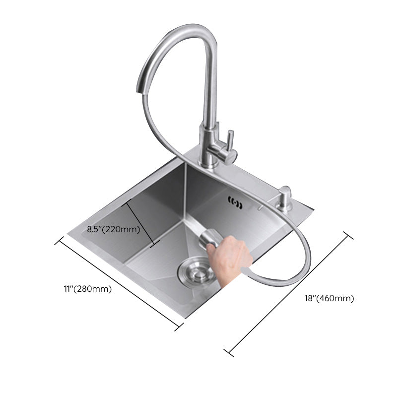 Modern Style Kitchen Sink Stainless Steel Dirt Resistant 1 Holes Drop-In Kitchen Sink Clearhalo 'Home Improvement' 'home_improvement' 'home_improvement_kitchen_sinks' 'Kitchen Remodel & Kitchen Fixtures' 'Kitchen Sinks & Faucet Components' 'Kitchen Sinks' 'kitchen_sinks' 6423378