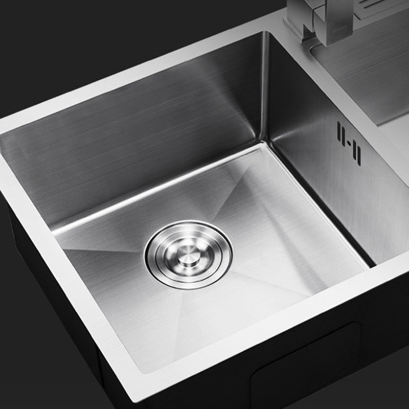Contemporary Style Kitchen Sink Stainless Steel Double Basin Drop-In Kitchen Sink Clearhalo 'Home Improvement' 'home_improvement' 'home_improvement_kitchen_sinks' 'Kitchen Remodel & Kitchen Fixtures' 'Kitchen Sinks & Faucet Components' 'Kitchen Sinks' 'kitchen_sinks' 6423436