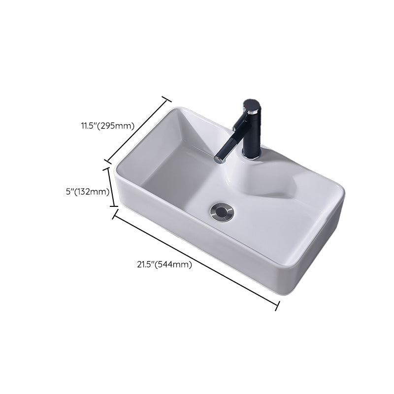 Modern Vessel Bathroom Sink Rectangular Porcelain Basin Sink (Not Include Faucet) Clearhalo 'Bathroom Remodel & Bathroom Fixtures' 'Bathroom Sinks & Faucet Components' 'Bathroom Sinks' 'bathroom_sink' 'Home Improvement' 'home_improvement' 'home_improvement_bathroom_sink' 6423528