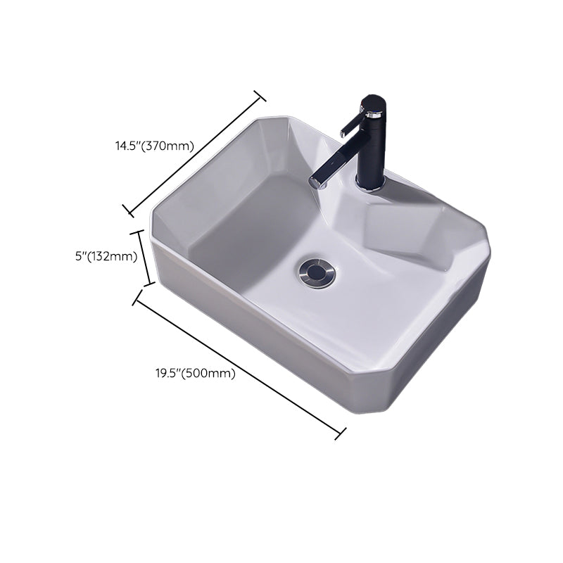 Modern Vessel Bathroom Sink Rectangular Porcelain Basin Sink (Not Include Faucet) Clearhalo 'Bathroom Remodel & Bathroom Fixtures' 'Bathroom Sinks & Faucet Components' 'Bathroom Sinks' 'bathroom_sink' 'Home Improvement' 'home_improvement' 'home_improvement_bathroom_sink' 6423529