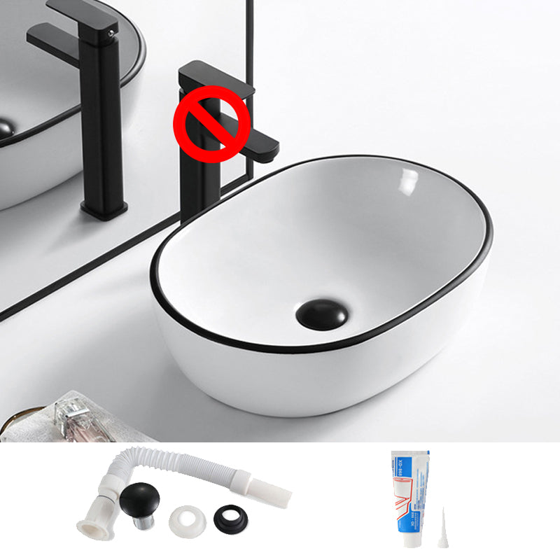 Modern Vessel Bathroom Sink Rectangular Porcelain Drain Assembly and Faucet Wash Stand 18.7"L x 13.4"W x 5.9"H Sink Clearhalo 'Bathroom Remodel & Bathroom Fixtures' 'Bathroom Sinks & Faucet Components' 'Bathroom Sinks' 'bathroom_sink' 'Home Improvement' 'home_improvement' 'home_improvement_bathroom_sink' 6423549