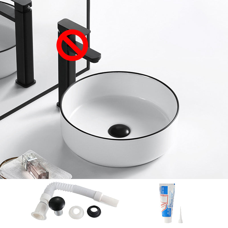 Modern Vessel Bathroom Sink Rectangular Porcelain Drain Assembly and Faucet Wash Stand 14"L x 14"W x 4.9"H Sink Clearhalo 'Bathroom Remodel & Bathroom Fixtures' 'Bathroom Sinks & Faucet Components' 'Bathroom Sinks' 'bathroom_sink' 'Home Improvement' 'home_improvement' 'home_improvement_bathroom_sink' 6423556