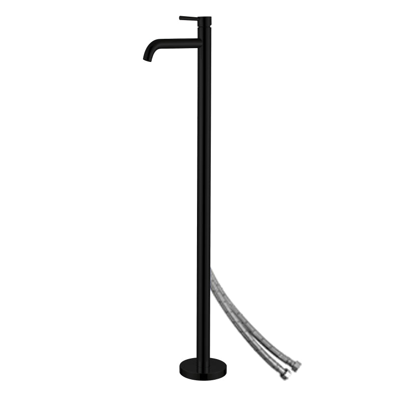 Modern Freestanding Bathtub Faucet Metal Bathroom Faucet with Handle Black Wall Clearhalo 'Bathroom Remodel & Bathroom Fixtures' 'Bathtub Faucets' 'bathtub_faucets' 'Home Improvement' 'home_improvement' 'home_improvement_bathtub_faucets' 6423775