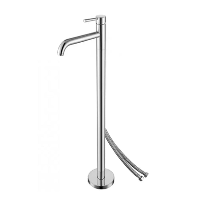 Modern Freestanding Bathtub Faucet Metal Bathroom Faucet with Handle Chrome Wall Clearhalo 'Bathroom Remodel & Bathroom Fixtures' 'Bathtub Faucets' 'bathtub_faucets' 'Home Improvement' 'home_improvement' 'home_improvement_bathtub_faucets' 6423779