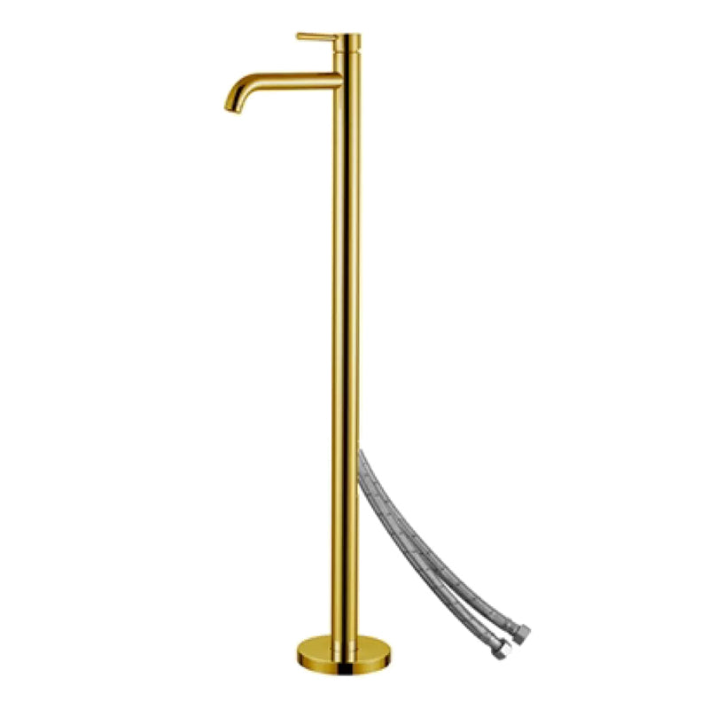 Modern Freestanding Bathtub Faucet Metal Bathroom Faucet with Handle Gold Wall Clearhalo 'Bathroom Remodel & Bathroom Fixtures' 'Bathtub Faucets' 'bathtub_faucets' 'Home Improvement' 'home_improvement' 'home_improvement_bathtub_faucets' 6423782