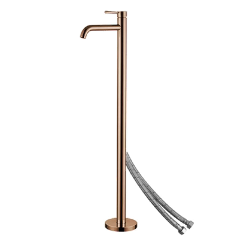 Modern Freestanding Bathtub Faucet Metal Bathroom Faucet with Handle Rose Gold Wall Clearhalo 'Bathroom Remodel & Bathroom Fixtures' 'Bathtub Faucets' 'bathtub_faucets' 'Home Improvement' 'home_improvement' 'home_improvement_bathtub_faucets' 6423786