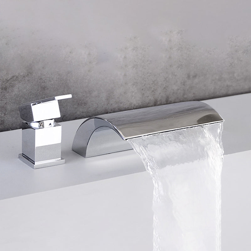 Contemporary Bath Faucet Trim Metal Deck Mounted Bathroom Faucet Clearhalo 'Bathroom Remodel & Bathroom Fixtures' 'Bathtub Faucets' 'bathtub_faucets' 'Home Improvement' 'home_improvement' 'home_improvement_bathtub_faucets' 6423803