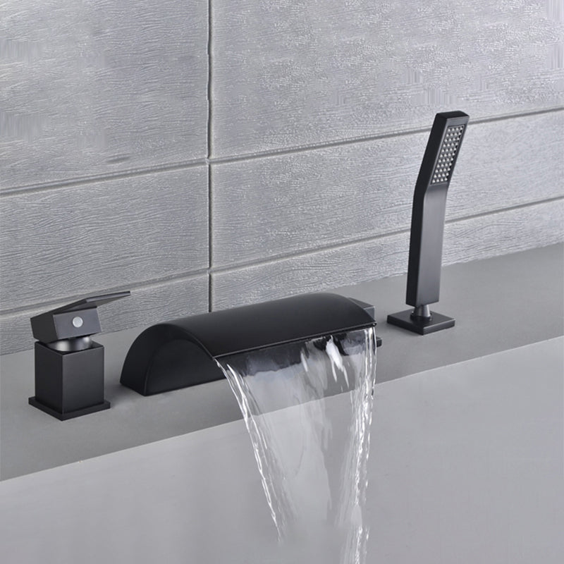 Contemporary Bath Faucet Trim Metal Deck Mounted Bathroom Faucet Clearhalo 'Bathroom Remodel & Bathroom Fixtures' 'Bathtub Faucets' 'bathtub_faucets' 'Home Improvement' 'home_improvement' 'home_improvement_bathtub_faucets' 6423811