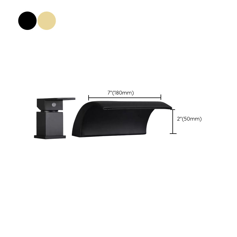 Contemporary Bath Faucet Trim Metal Deck Mounted Bathroom Faucet Clearhalo 'Bathroom Remodel & Bathroom Fixtures' 'Bathtub Faucets' 'bathtub_faucets' 'Home Improvement' 'home_improvement' 'home_improvement_bathtub_faucets' 6423824