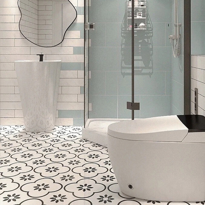 Square Ceramic Matte Straight Edge Singular Tile Moroccan Bathroom Floor Black White 42 Pieces Clearhalo 'Floor Tiles & Wall Tiles' 'floor_tiles_wall_tiles' 'Flooring 'Home Improvement' 'home_improvement' 'home_improvement_floor_tiles_wall_tiles' Walls and Ceiling' 6423860