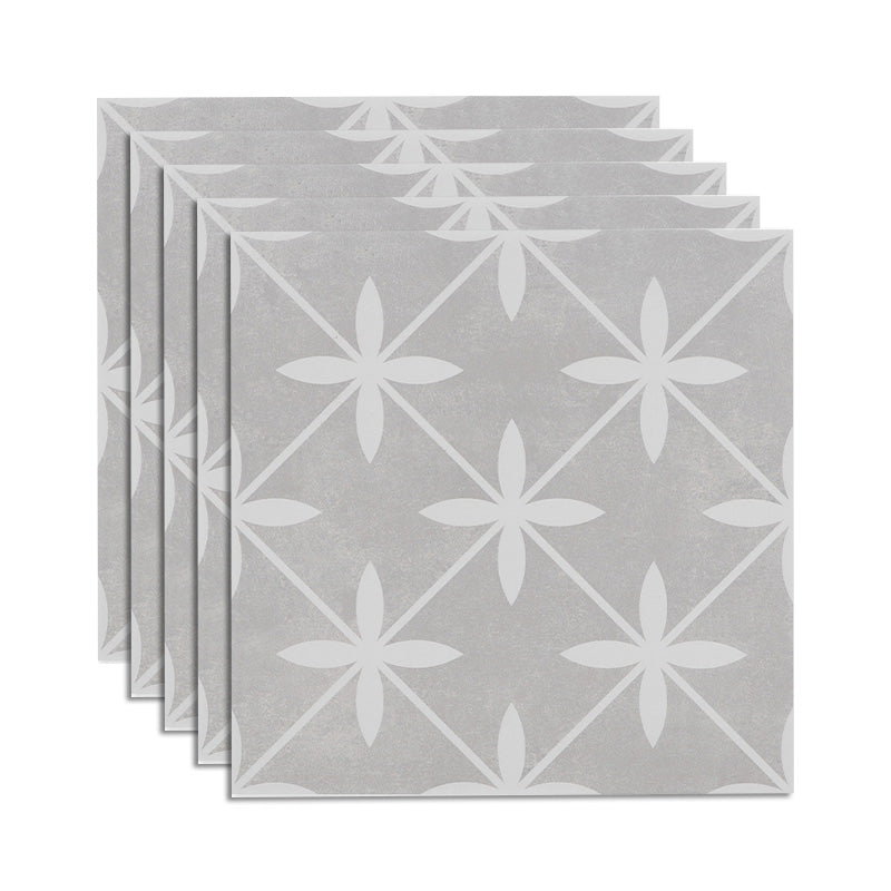 Square Ceramic Matte Straight Edge Singular Tile Moroccan Bathroom Floor Light Gray-White Clearhalo 'Floor Tiles & Wall Tiles' 'floor_tiles_wall_tiles' 'Flooring 'Home Improvement' 'home_improvement' 'home_improvement_floor_tiles_wall_tiles' Walls and Ceiling' 6423870