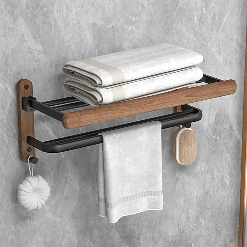 Metal and Wood Bathroom Accessory as Individual or as a Set without Punching Towel Rack Clearhalo 'Bathroom Hardware Sets' 'Bathroom Hardware' 'Bathroom Remodel & Bathroom Fixtures' 'bathroom_hardware_sets' 'Home Improvement' 'home_improvement' 'home_improvement_bathroom_hardware_sets' 6426403