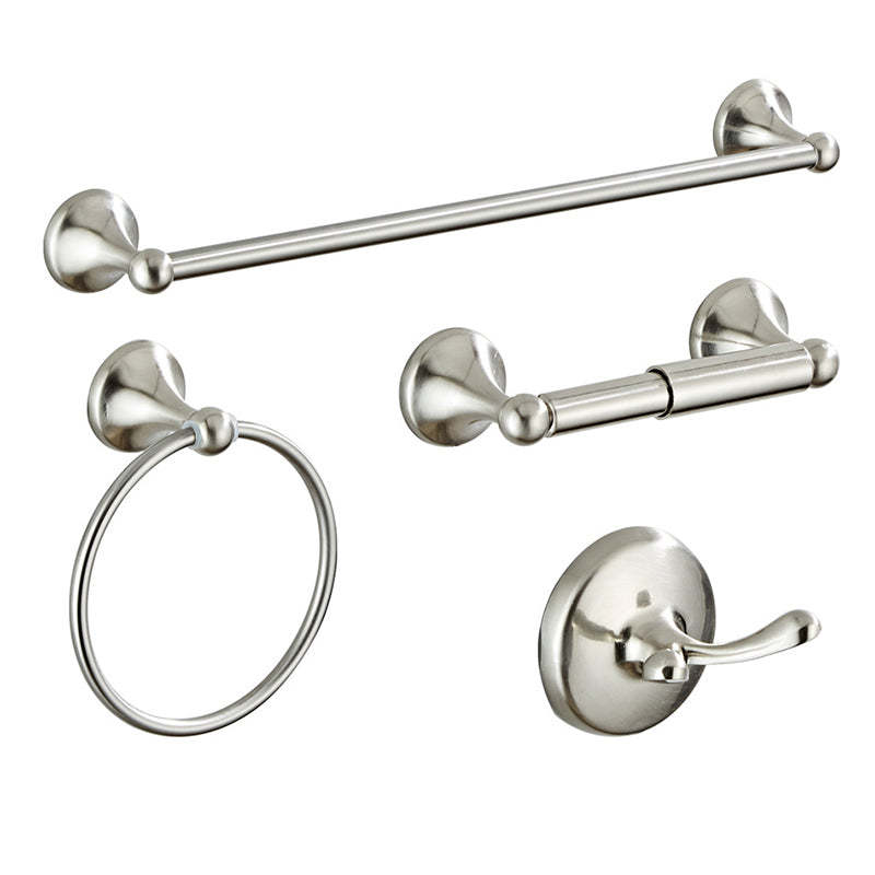 Metal Bathroom Set Traditional Style Nickel Bathroom Hardware Set Clearhalo 'Bathroom Hardware Sets' 'Bathroom Hardware' 'Bathroom Remodel & Bathroom Fixtures' 'bathroom_hardware_sets' 'Home Improvement' 'home_improvement' 'home_improvement_bathroom_hardware_sets' 6426439