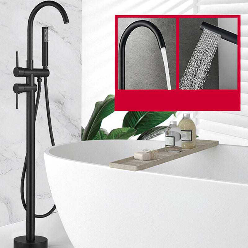 Modern Freestanding Tub Faucet Floor Mounted Lever Freestanding Tub Filler Trim Clearhalo 'Bathroom Remodel & Bathroom Fixtures' 'Bathtub Faucets' 'bathtub_faucets' 'Home Improvement' 'home_improvement' 'home_improvement_bathtub_faucets' 6426579