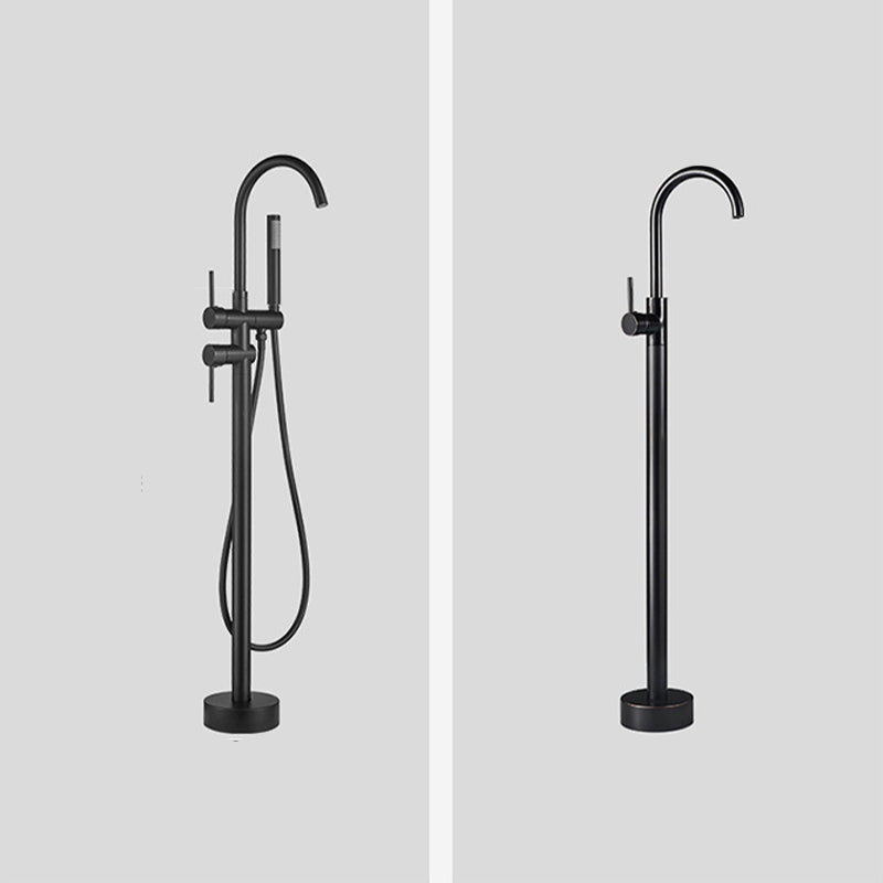 Modern Freestanding Tub Faucet Floor Mounted Lever Freestanding Tub Filler Trim Clearhalo 'Bathroom Remodel & Bathroom Fixtures' 'Bathtub Faucets' 'bathtub_faucets' 'Home Improvement' 'home_improvement' 'home_improvement_bathtub_faucets' 6426596