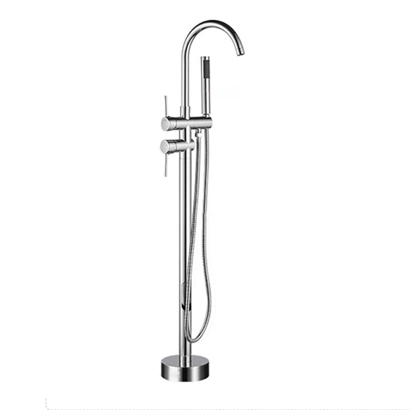 Modern Freestanding Tub Faucet Floor Mounted Lever Freestanding Tub Filler Trim Clearhalo 'Bathroom Remodel & Bathroom Fixtures' 'Bathtub Faucets' 'bathtub_faucets' 'Home Improvement' 'home_improvement' 'home_improvement_bathtub_faucets' 6426597