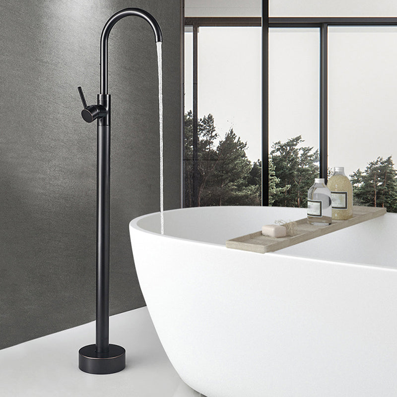 Modern Freestanding Tub Faucet Floor Mounted Lever Freestanding Tub Filler Trim Clearhalo 'Bathroom Remodel & Bathroom Fixtures' 'Bathtub Faucets' 'bathtub_faucets' 'Home Improvement' 'home_improvement' 'home_improvement_bathtub_faucets' 6426599