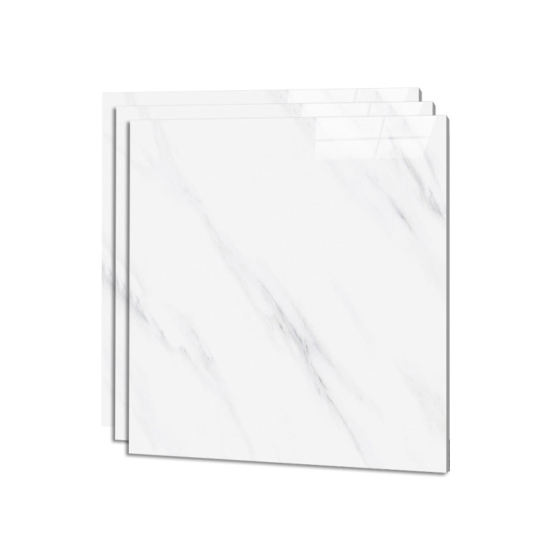 Square Ceramic Polished Straight Edge Singular Tile Marble Look Bathroom Floor White Clearhalo 'Floor Tiles & Wall Tiles' 'floor_tiles_wall_tiles' 'Flooring 'Home Improvement' 'home_improvement' 'home_improvement_floor_tiles_wall_tiles' Walls and Ceiling' 6427804