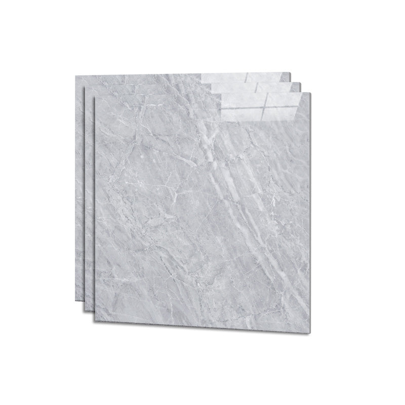 Square Ceramic Polished Straight Edge Singular Tile Marble Look Bathroom Floor Light Gray Clearhalo 'Floor Tiles & Wall Tiles' 'floor_tiles_wall_tiles' 'Flooring 'Home Improvement' 'home_improvement' 'home_improvement_floor_tiles_wall_tiles' Walls and Ceiling' 6427829