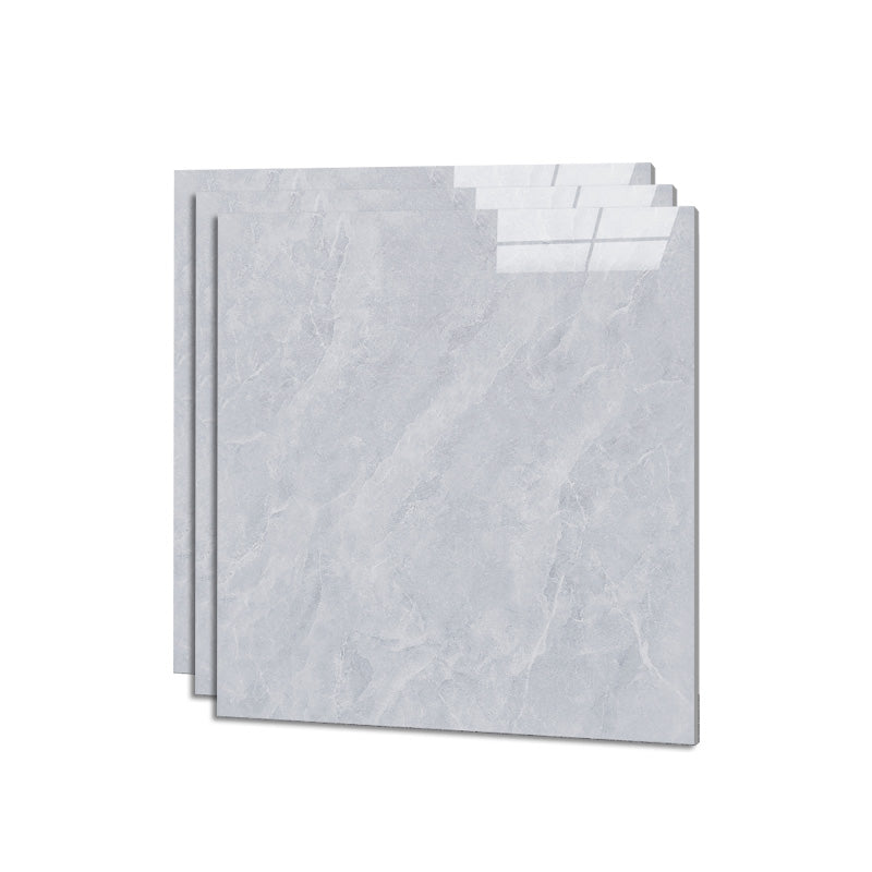 Square Ceramic Polished Straight Edge Singular Tile Marble Look Bathroom Floor Milk Gray Clearhalo 'Floor Tiles & Wall Tiles' 'floor_tiles_wall_tiles' 'Flooring 'Home Improvement' 'home_improvement' 'home_improvement_floor_tiles_wall_tiles' Walls and Ceiling' 6427831