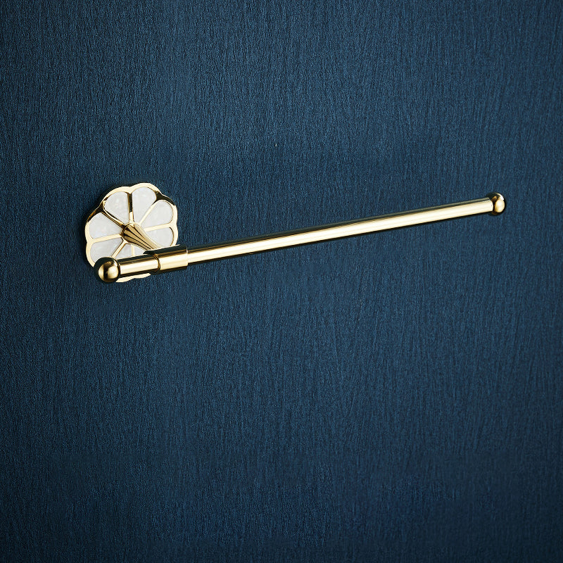 Metal Simple Bathroom Accessory as Individual or as a Set in Gold Towel Bar (12"L) Clearhalo 'Bathroom Hardware Sets' 'Bathroom Hardware' 'Bathroom Remodel & Bathroom Fixtures' 'bathroom_hardware_sets' 'Home Improvement' 'home_improvement' 'home_improvement_bathroom_hardware_sets' 6429100