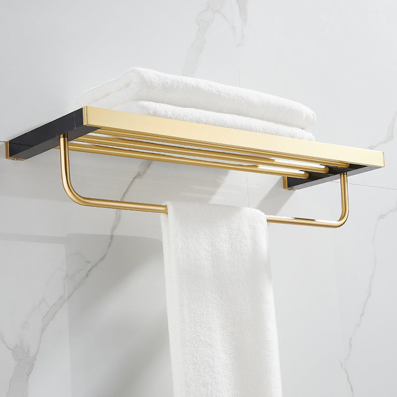 Metal and Marble Bathroom Minimalist Accessory as Individual or as a Set in Gold Clearhalo 'Bathroom Hardware Sets' 'Bathroom Hardware' 'Bathroom Remodel & Bathroom Fixtures' 'bathroom_hardware_sets' 'Home Improvement' 'home_improvement' 'home_improvement_bathroom_hardware_sets' 6429191