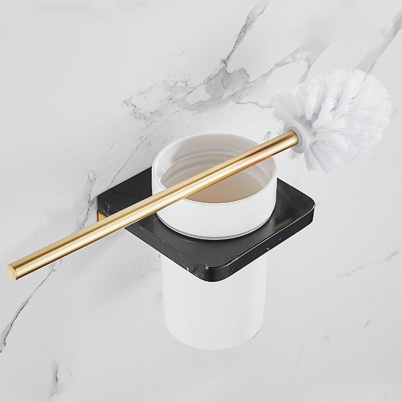 Metal and Marble Bathroom Minimalist Accessory as Individual or as a Set in Gold Clearhalo 'Bathroom Hardware Sets' 'Bathroom Hardware' 'Bathroom Remodel & Bathroom Fixtures' 'bathroom_hardware_sets' 'Home Improvement' 'home_improvement' 'home_improvement_bathroom_hardware_sets' 6429198
