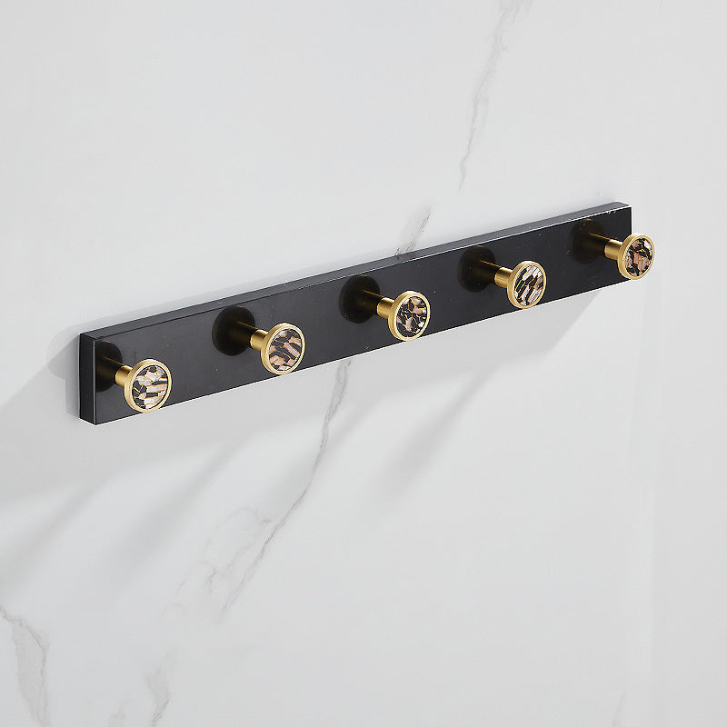 Metal and Marble Bathroom Minimalist Accessory as Individual or as a Set in Gold Towel/Robe Hook Clearhalo 'Bathroom Hardware Sets' 'Bathroom Hardware' 'Bathroom Remodel & Bathroom Fixtures' 'bathroom_hardware_sets' 'Home Improvement' 'home_improvement' 'home_improvement_bathroom_hardware_sets' 6429216