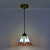 1 Bulb Magnolia/Shell Hanging Lamp Tiffany-Style Black Hand Cut Glass Pendant Light Fixture Clearhalo 'Ceiling Lights' 'Pendant Lights' 'Pendants' Lighting' 64359